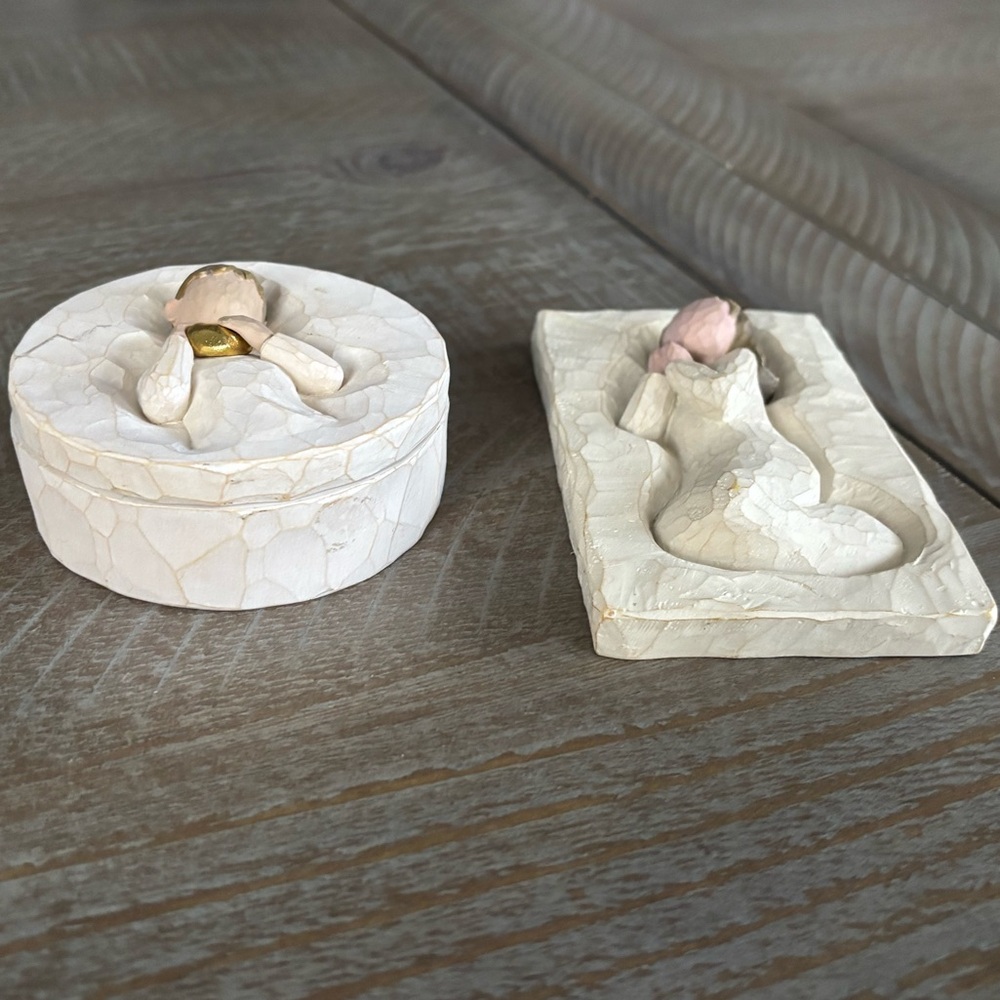 Willow Tree Heart of Golf Trinket Box and Prayer Plaque - Picture 3 of 4